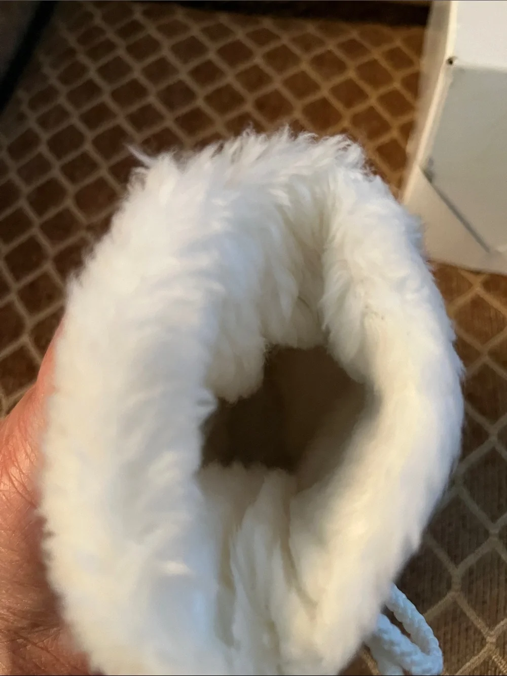 Kids Waterproof Winter Boots - White with Pink & Blue Faux Fur Trim